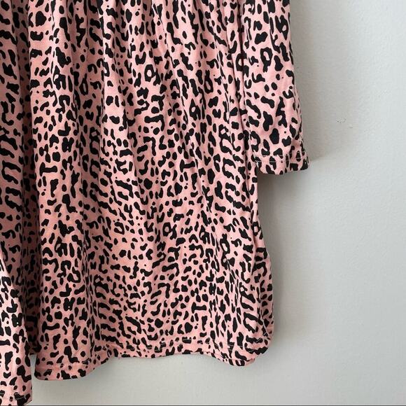Missguided High Neck Jersey Smock Blush Pink Leopard Print Dress - Picture 4 of 8